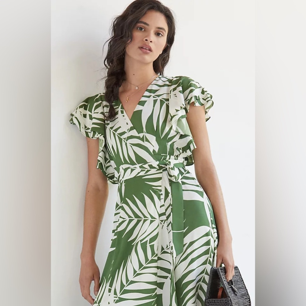 Stunning maxi wrap dress by Hutch sold by Anthropologie (green, palm) - Picture 7 of 7